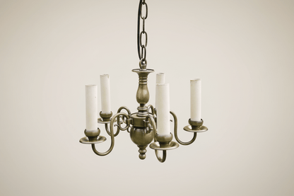 Messing Kronleuchter Vintage – Kleine Deckenlampe Antik Landhausstil {{ Shabby Chic und Landhaus Deko }} {{ www.Stein-Alt.de }}