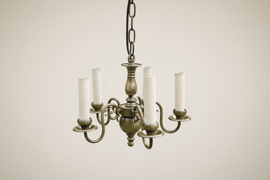 Messing Kronleuchter Vintage – Kleine Deckenlampe Antik Landhausstil {{ Shabby Chic und Landhaus Deko }} {{ www.Stein-Alt.de }}