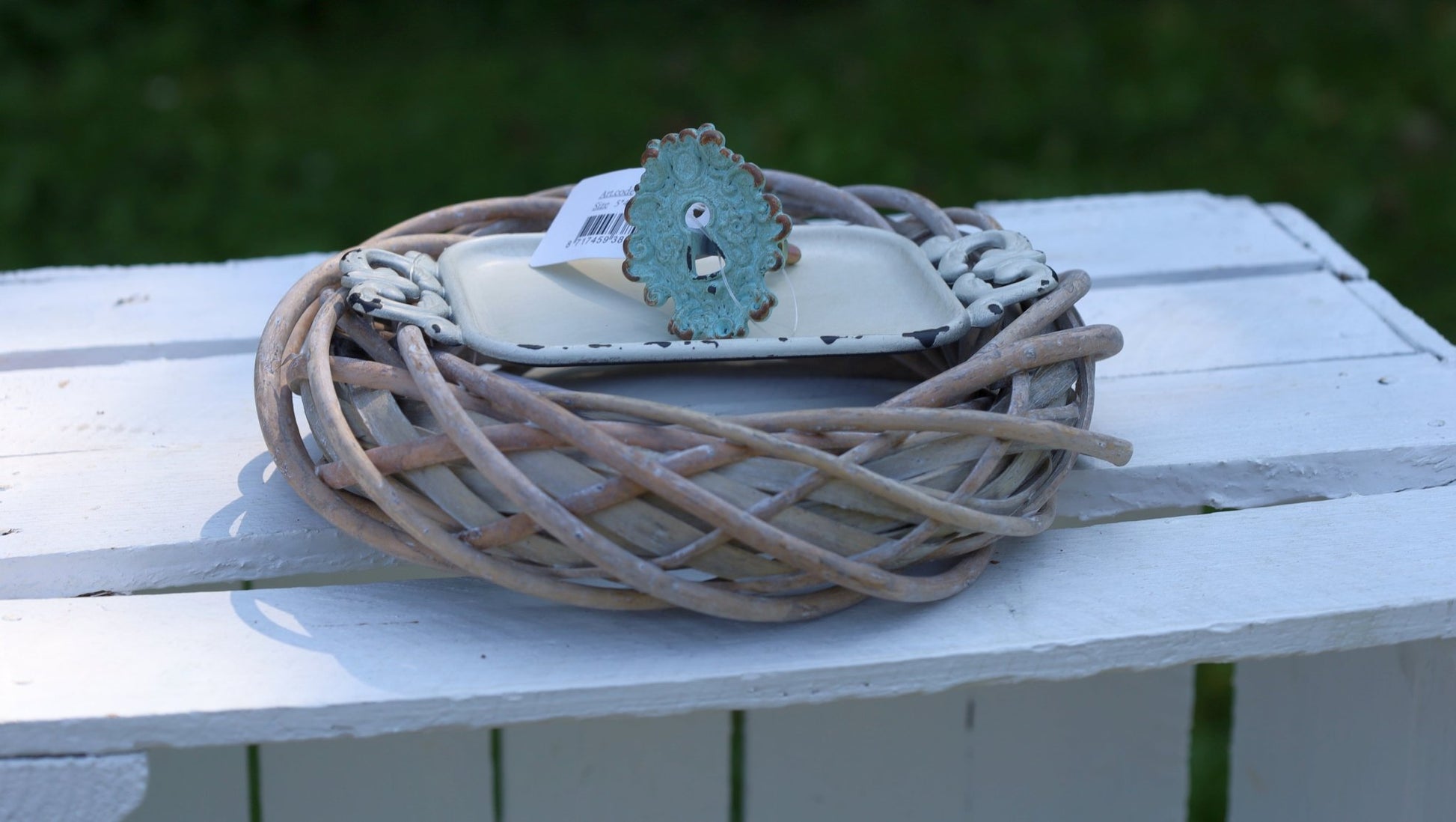 Möbelknopf Schlüsselloch Grün - Vintage Schubladengriff Shabby Chic 5x4 cm {{ Shabby Chic und Landhaus Deko }} {{ www.Stein-Alt.de }}