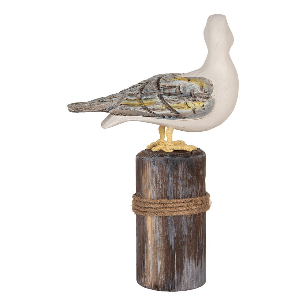 Möwen aus Holz 2er Set - Maritime Deko Figuren Blau-Weiß auf Polder {{ Shabby Chic und Landhaus Deko }} {{ www.Stein-Alt.de }}