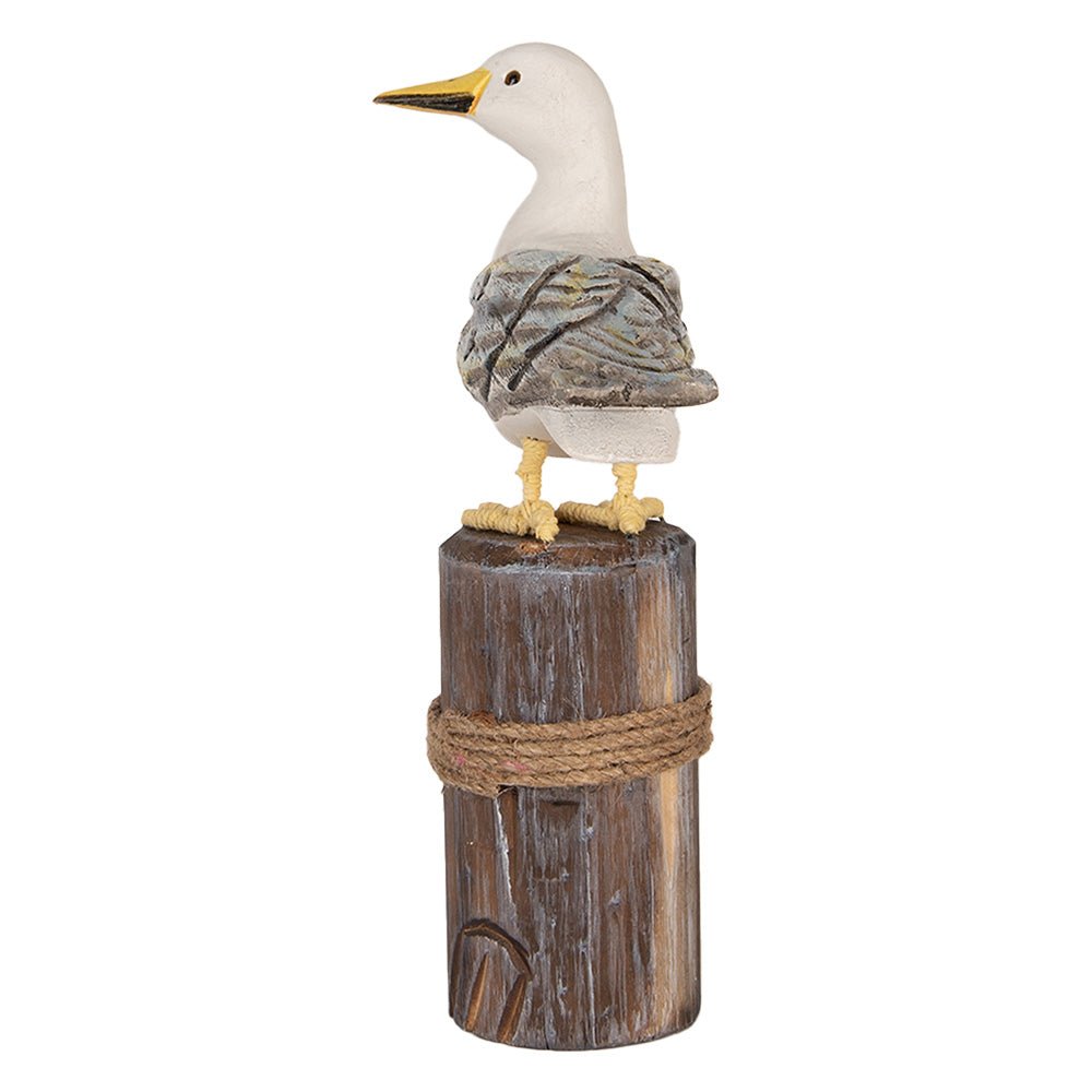Möwen aus Holz 2er Set - Maritime Deko Figuren Blau-Weiß auf Polder {{ Shabby Chic und Landhaus Deko }} {{ www.Stein-Alt.de }}