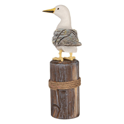 Figur Möwen aus Holz 2er Set - Maritime Deko Figuren Blau-Weiß auf Polder Shabby Chic und Landhaus Deko bei www.Stein-Alt.de