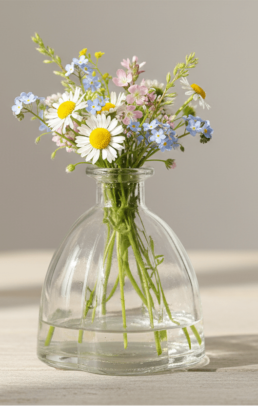 Muschelförmige Glasvase 2er Set - Transparente Blumenvase für Hochzeit & Tischdekoration {{ Shabby Chic und Landhaus Deko }} {{ www.Stein-Alt.de }}
