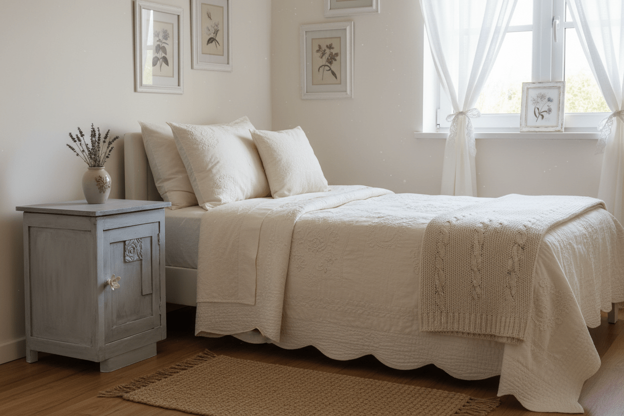 Nachttisch Shabby Chic Grau – Beistelltisch oder Flurschrank aus Massivholz {{ Shabby Chic und Landhaus Deko }} {{ www.Stein-Alt.de }}