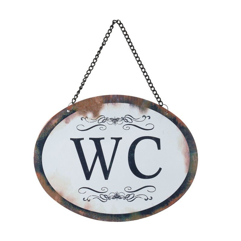 Nostalgie Türschild Gäste-WC - Vintage Metall Schild Shabby Chic {{ Shabby Chic und Landhaus Deko }} {{ www.Stein-Alt.de }}