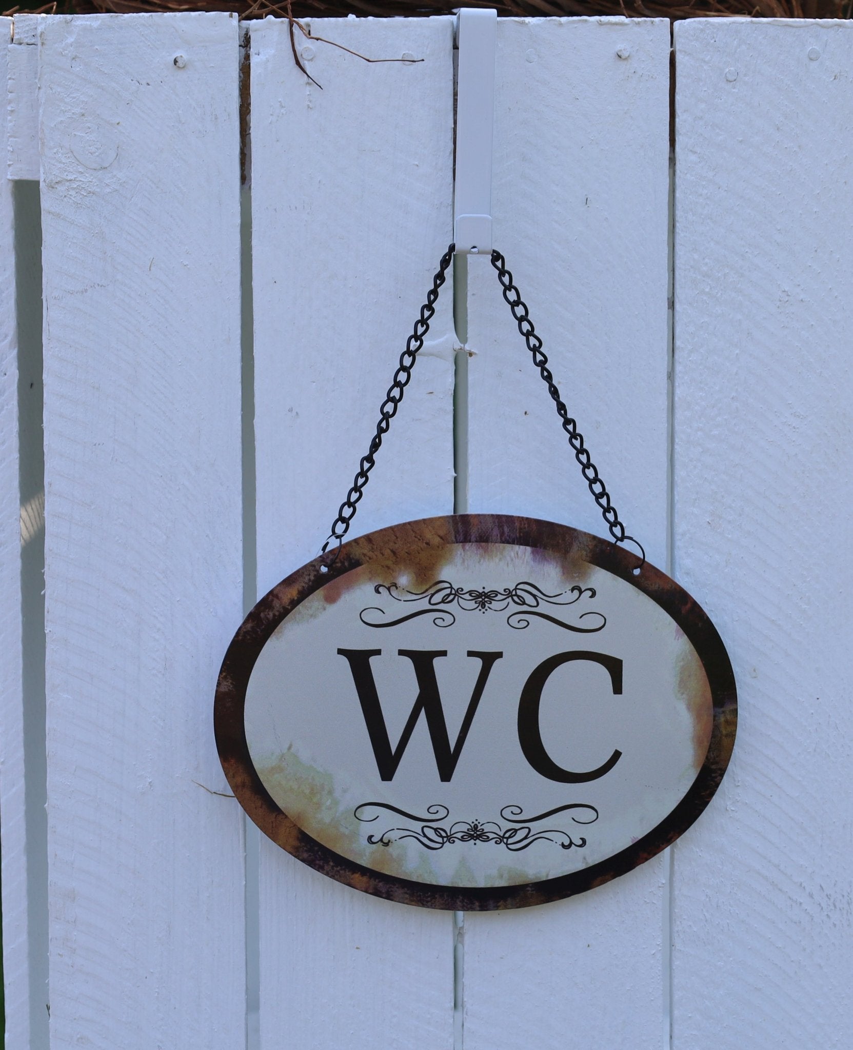 Nostalgie Türschild Gäste-WC - Vintage Metall Schild Shabby Chic {{ Shabby Chic und Landhaus Deko }} {{ www.Stein-Alt.de }}