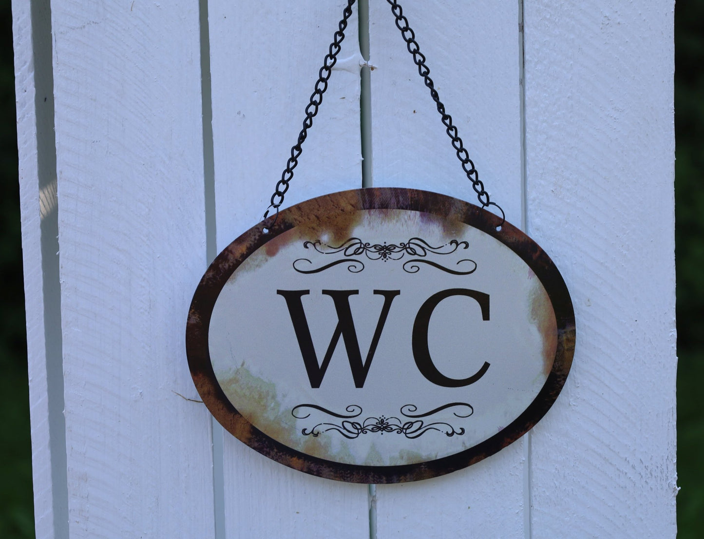 Nostalgie Türschild Gäste-WC - Vintage Metall Schild Shabby Chic {{ Shabby Chic und Landhaus Deko }} {{ www.Stein-Alt.de }}