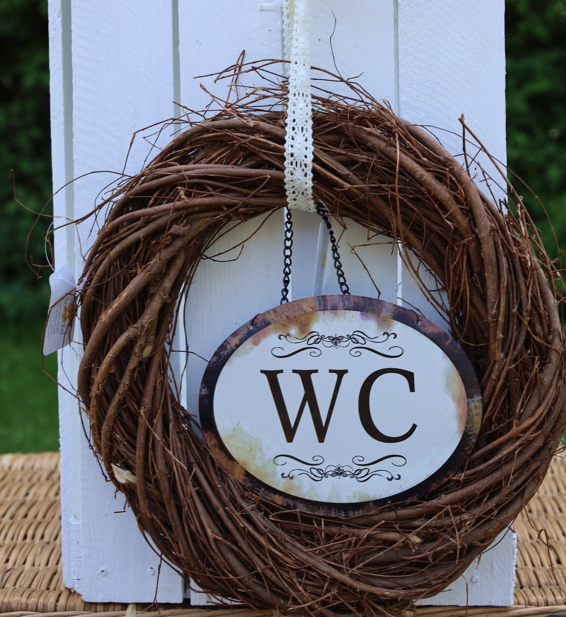 Nostalgie Türschild Gäste-WC - Vintage Metall Schild Shabby Chic {{ Shabby Chic und Landhaus Deko }} {{ www.Stein-Alt.de }}