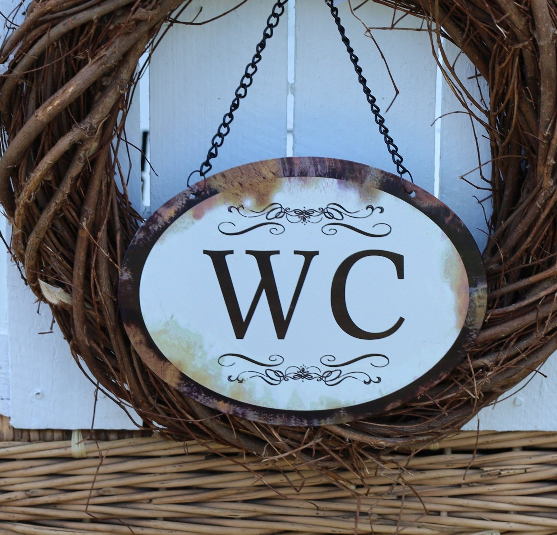 Nostalgie Türschild Gäste-WC - Vintage Metall Schild Shabby Chic {{ Shabby Chic und Landhaus Deko }} {{ www.Stein-Alt.de }}