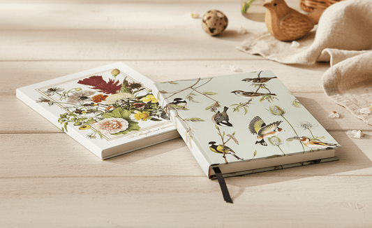 Notizbuch DIN A5 – Flower Garden Kollektion mit Blumen- oder Vogelmotiven {{ Shabby Chic und Landhaus Deko }} {{ www.Stein-Alt.de }}