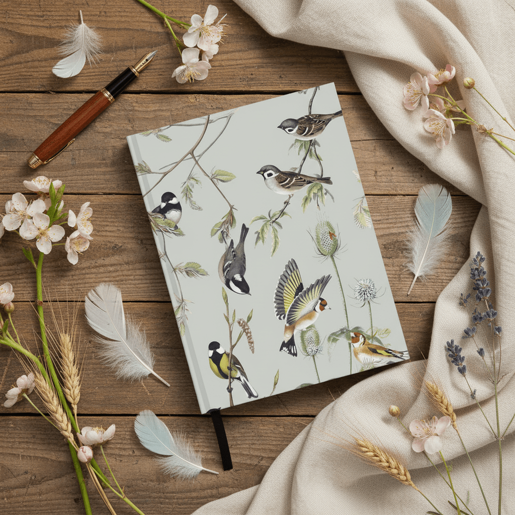 Notizbuch DIN A5 – Flower Garden Kollektion mit Blumen- oder Vogelmotiven {{ Shabby Chic und Landhaus Deko }} {{ www.Stein-Alt.de }}