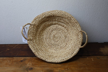 Obstkorb / Bastkorb Obstkorb aus Bast Ø 28 cm – Handgeflochtenes Körbchen mit Griffen Shabby Chic und Landhaus Deko bei www.Stein-Alt.de