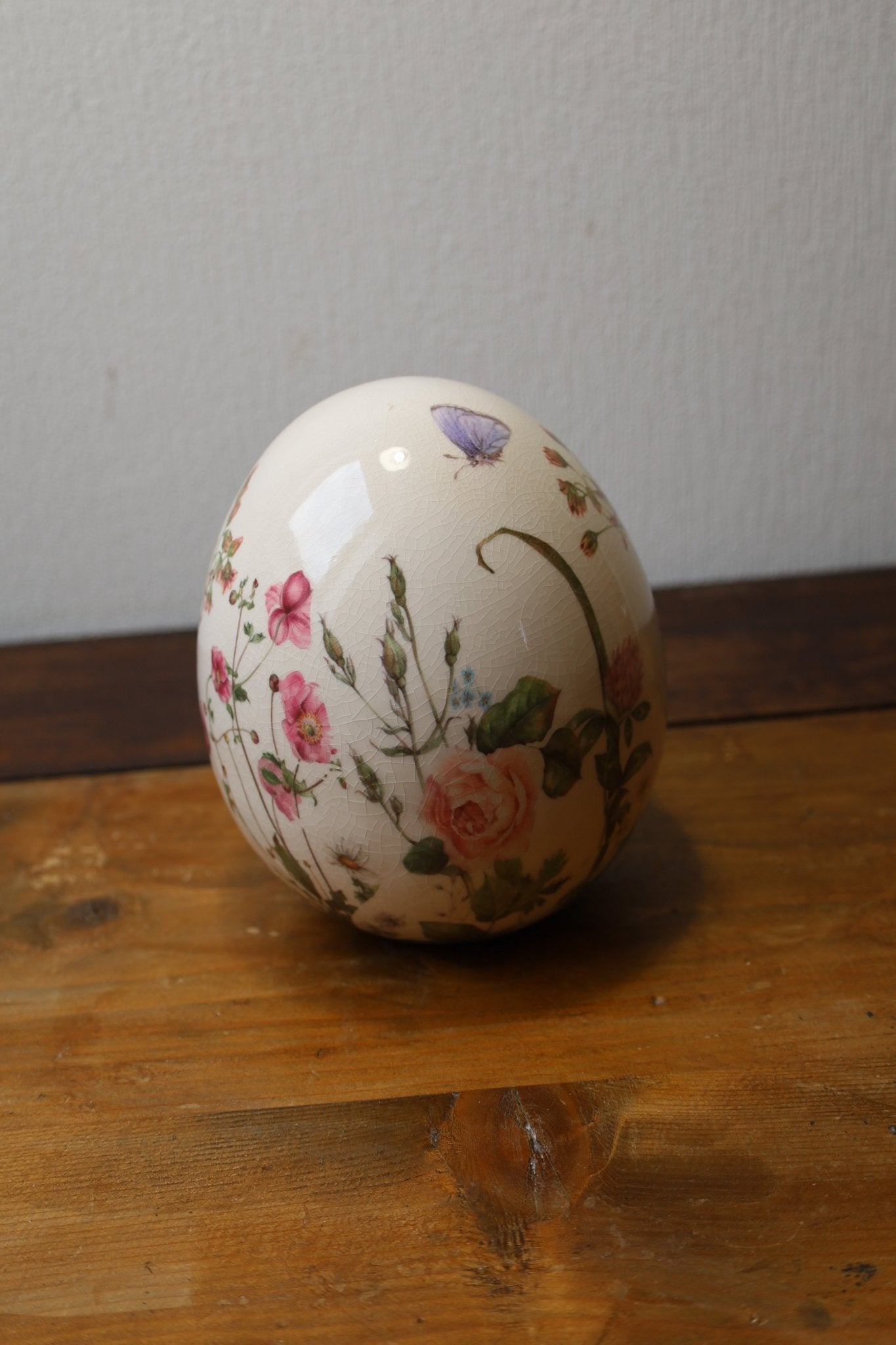Oster-Ei Keramik Blumenwiese – Frühlingsdeko Landhausstil {{ Shabby Chic und Landhaus Deko }} {{ www.Stein-Alt.de }}