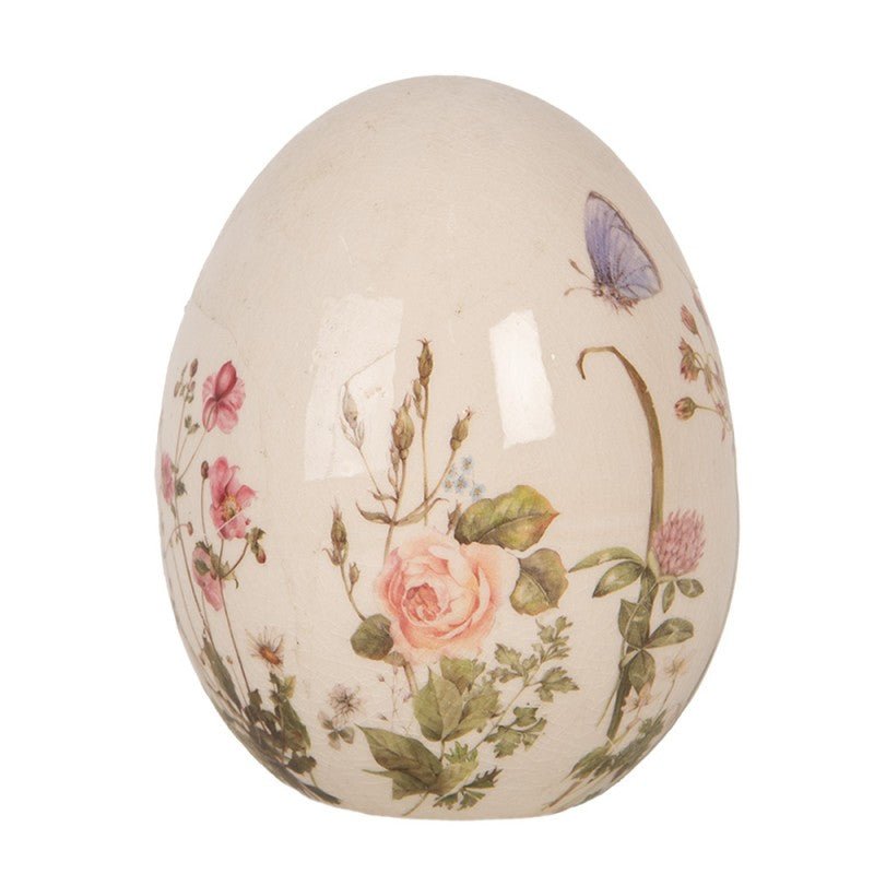 Oster-Ei Keramik Blumenwiese – Frühlingsdeko Landhausstil {{ Shabby Chic und Landhaus Deko }} {{ www.Stein-Alt.de }}