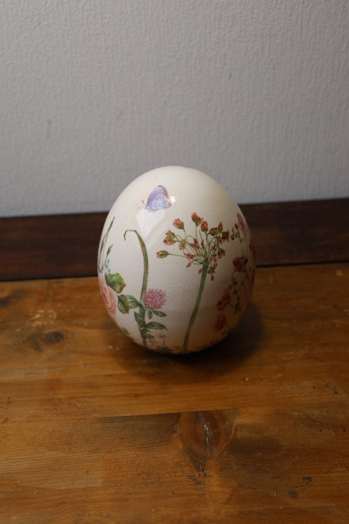 Oster-Ei Keramik Blumenwiese – Frühlingsdeko Landhausstil {{ Shabby Chic und Landhaus Deko }} {{ www.Stein-Alt.de }}
