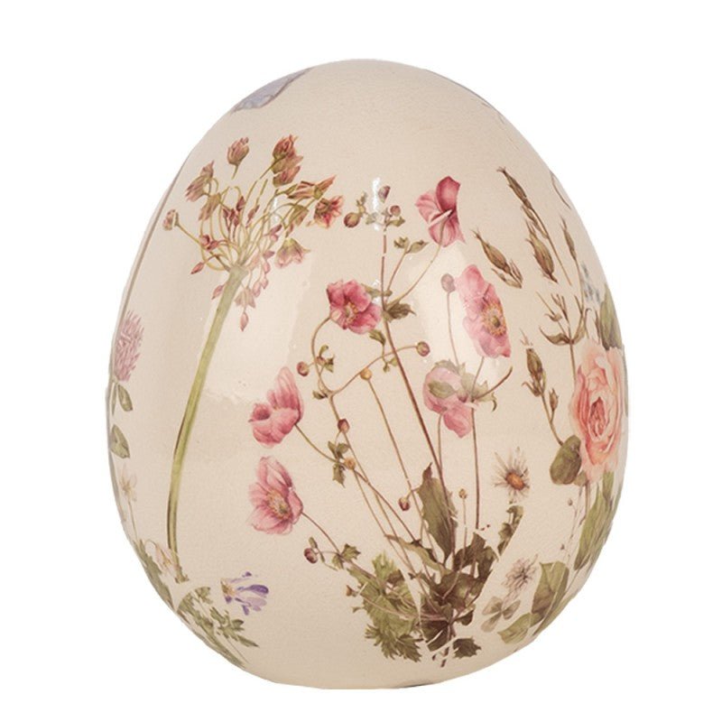 Oster-Ei Keramik Blumenwiese – Frühlingsdeko Landhausstil {{ Shabby Chic und Landhaus Deko }} {{ www.Stein-Alt.de }}