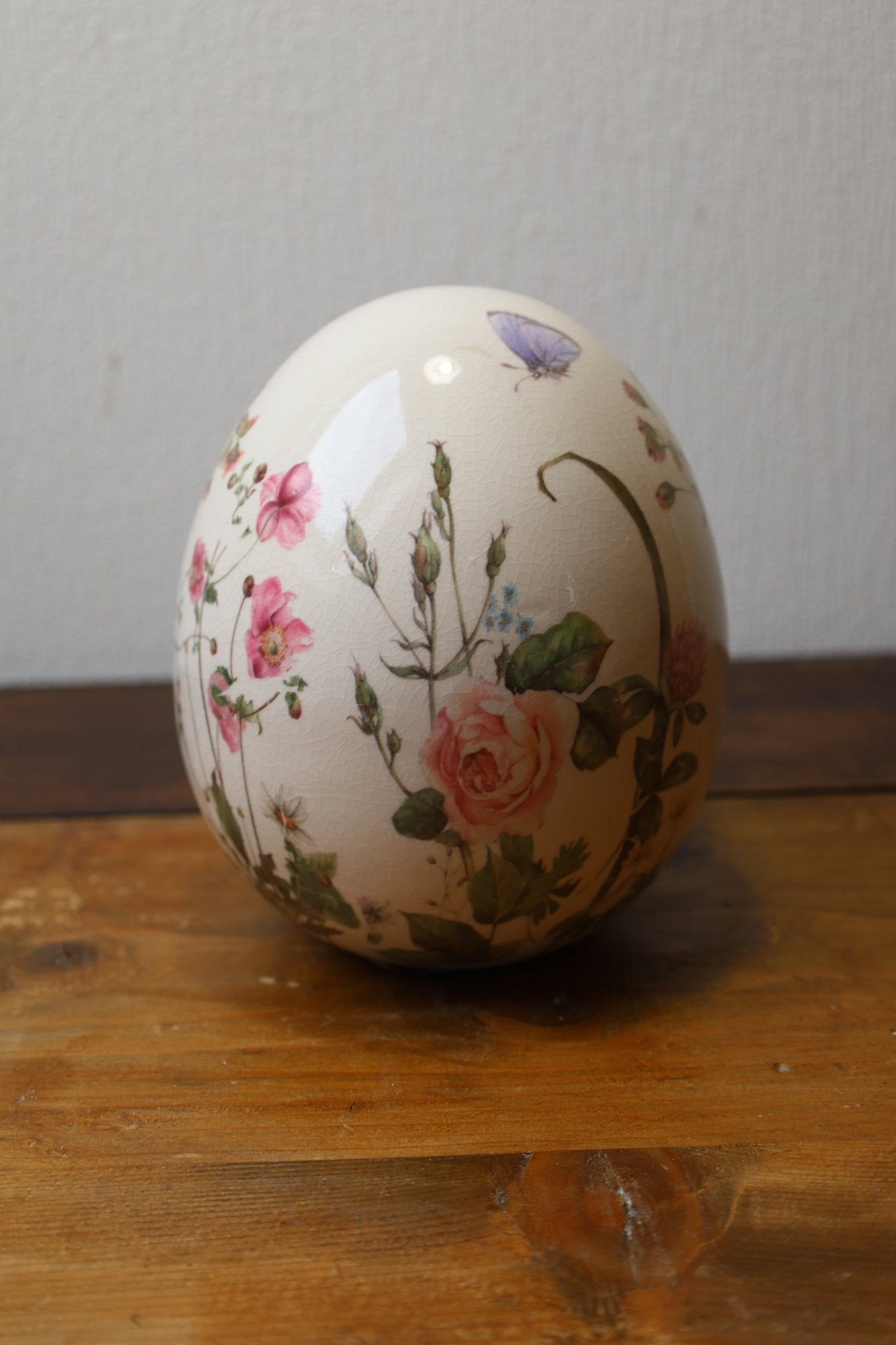 Oster-Ei Keramik Blumenwiese – Frühlingsdeko Landhausstil {{ Shabby Chic und Landhaus Deko }} {{ www.Stein-Alt.de }}