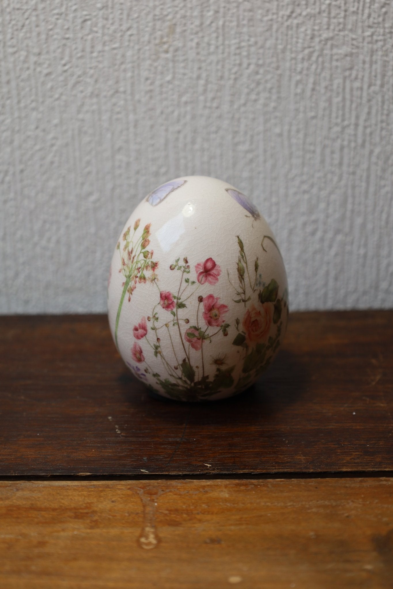 Oster-Ei Keramik Blumenwiese – Frühlingsdeko Landhausstil {{ Shabby Chic und Landhaus Deko }} {{ www.Stein-Alt.de }}