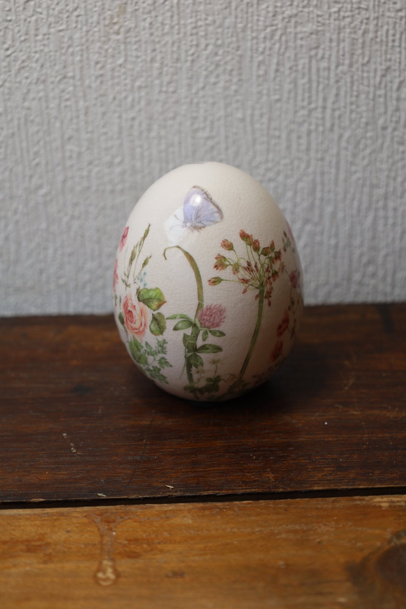 Oster-Ei Keramik Blumenwiese – Frühlingsdeko Landhausstil {{ Shabby Chic und Landhaus Deko }} {{ www.Stein-Alt.de }}