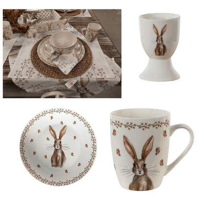 Geschirr Oster Geschirr Porzellan mit Hasen-Motiv – Teller, Tasse & Schale Landhaus-Stil Shabby Chic und Landhaus Deko bei www.Stein-Alt.de