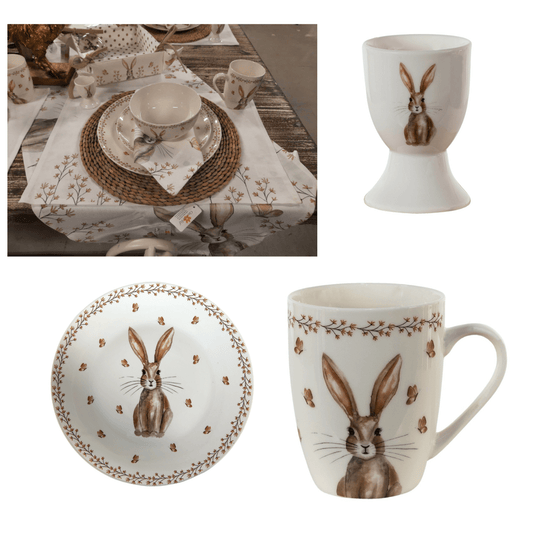 Oster Geschirr Porzellan mit Hasen-Motiv – Teller, Tasse & Schale Landhaus-Stil {{ Shabby Chic und Landhaus Deko }} {{ www.Stein-Alt.de }}
