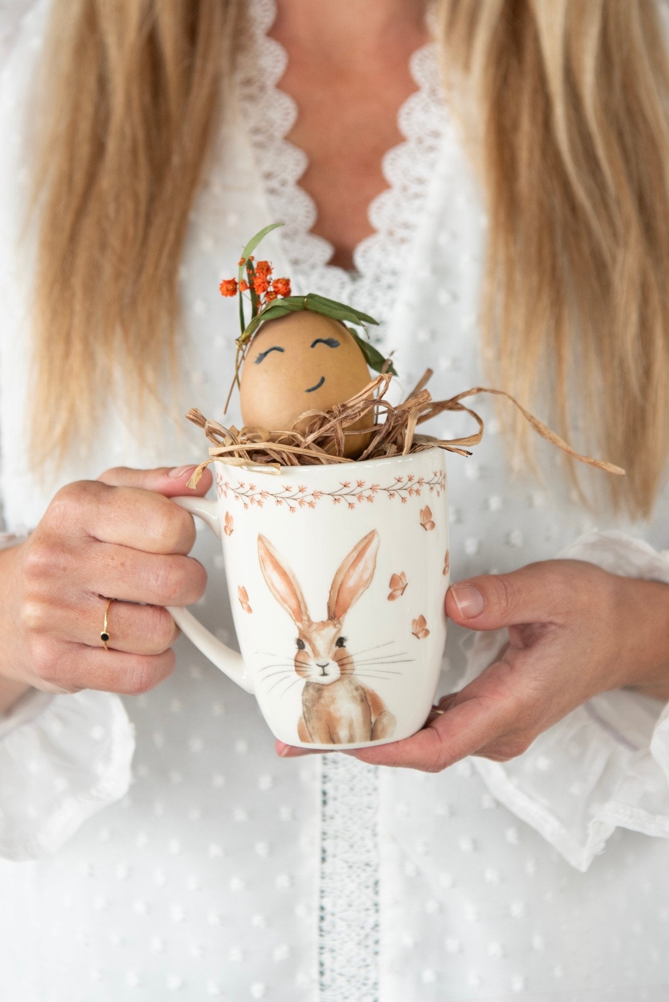 Oster Geschirr Porzellan mit Hasen-Motiv – Teller, Tasse & Schale Landhaus-Stil {{ Shabby Chic und Landhaus Deko }} {{ www.Stein-Alt.de }}