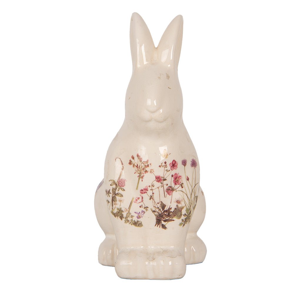 Oster-Hase Keramik Blumenwiese - Frühlingsdeko Landhausstil Clayre & Eef {{ Shabby Chic und Landhaus Deko }} {{ www.Stein-Alt.de }}