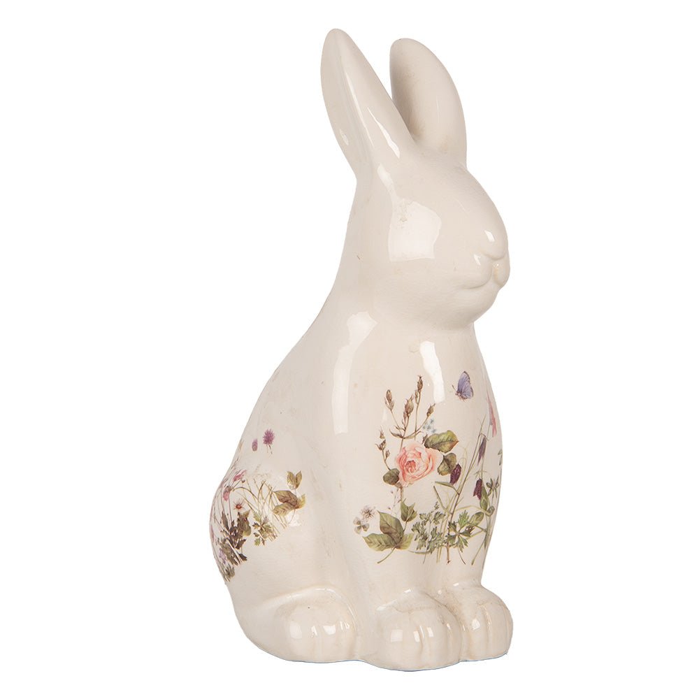 Oster-Hase Keramik Blumenwiese - Frühlingsdeko Landhausstil Clayre & Eef {{ Shabby Chic und Landhaus Deko }} {{ www.Stein-Alt.de }}
