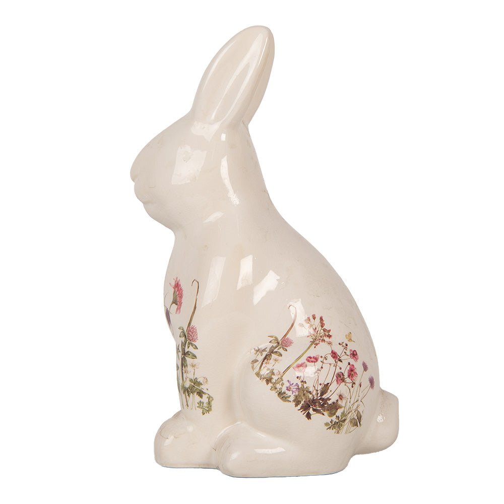 Oster-Hase Keramik Blumenwiese - Frühlingsdeko Landhausstil Clayre & Eef {{ Shabby Chic und Landhaus Deko }} {{ www.Stein-Alt.de }}