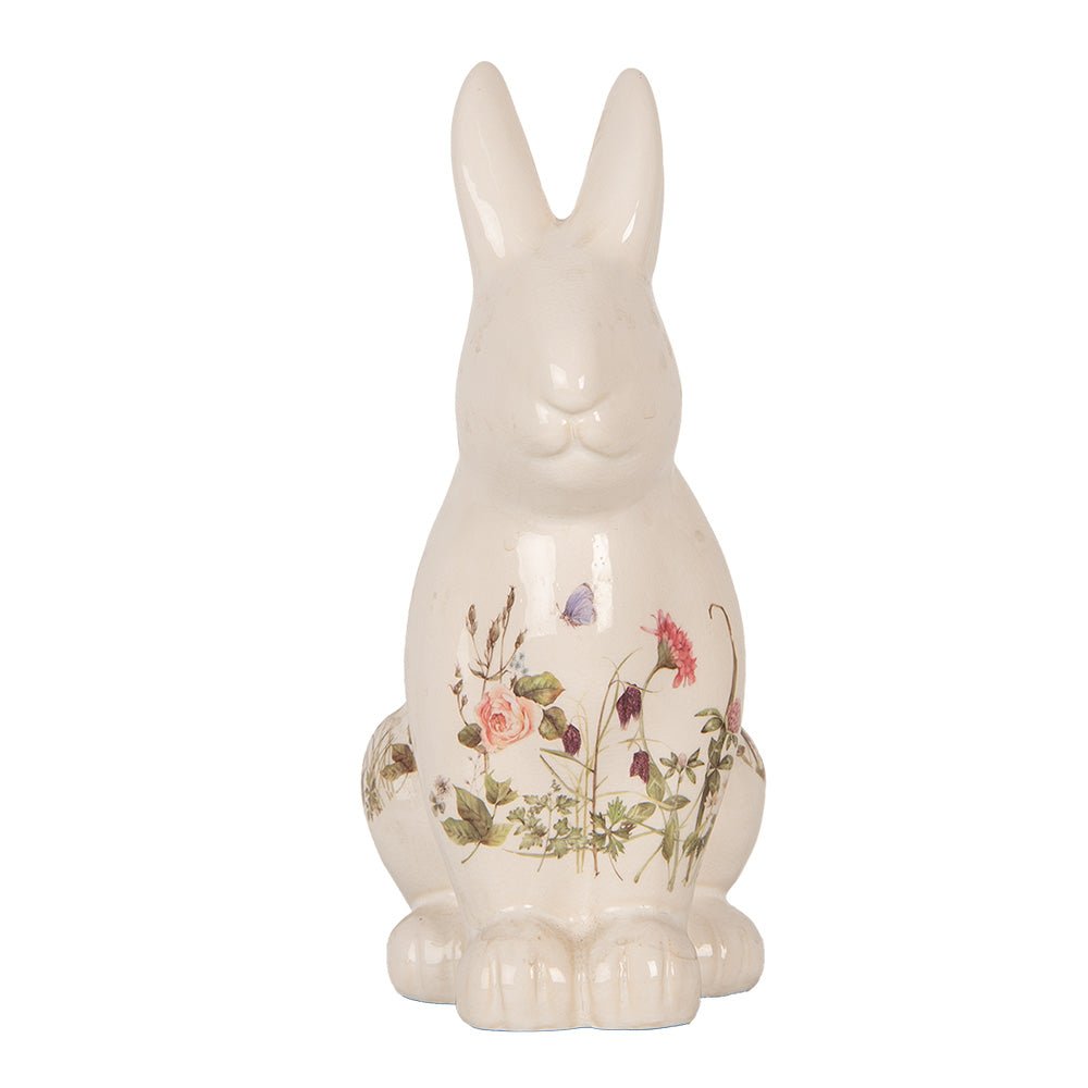 Oster-Hase Keramik Blumenwiese - Frühlingsdeko Landhausstil Clayre & Eef Groß {{ Shabby Chic und Landhaus Deko }} {{ www.Stein-Alt.de }}