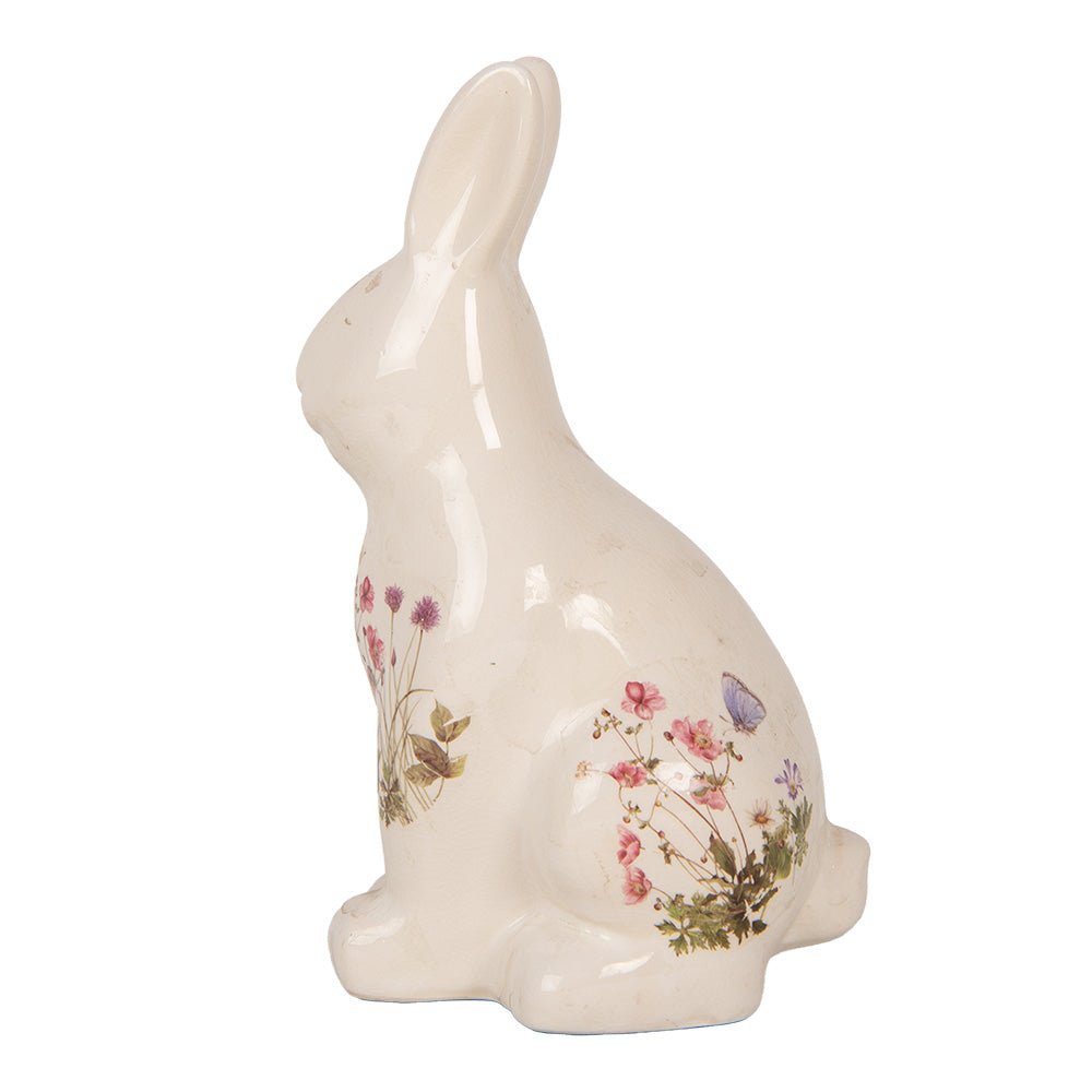 Oster-Hase Keramik Blumenwiese - Frühlingsdeko Landhausstil Clayre & Eef {{ Shabby Chic und Landhaus Deko }} {{ www.Stein-Alt.de }}