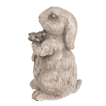 Gartendekoration Oster Hase Steinguss Grau 15cm - Gartendeko Frühling Häschen Landhaus Shabby Chic und Landhaus Deko bei www.Stein-Alt.de