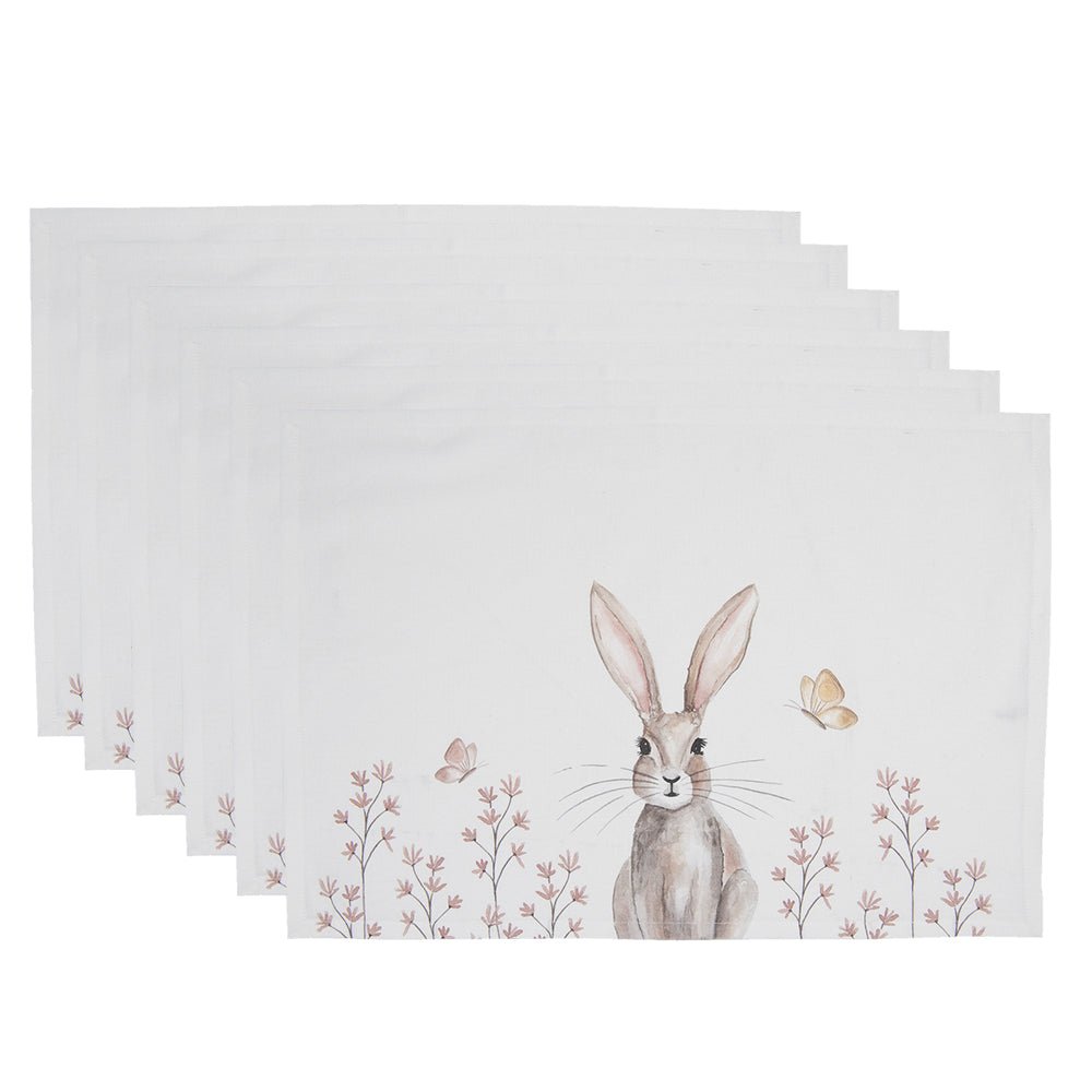 Oster-Platzdeckchen mit niedlichen Häschen – Tischset Cottage-Stil 2er-Set {{ Shabby Chic und Landhaus Deko }} {{ www.Stein-Alt.de }}