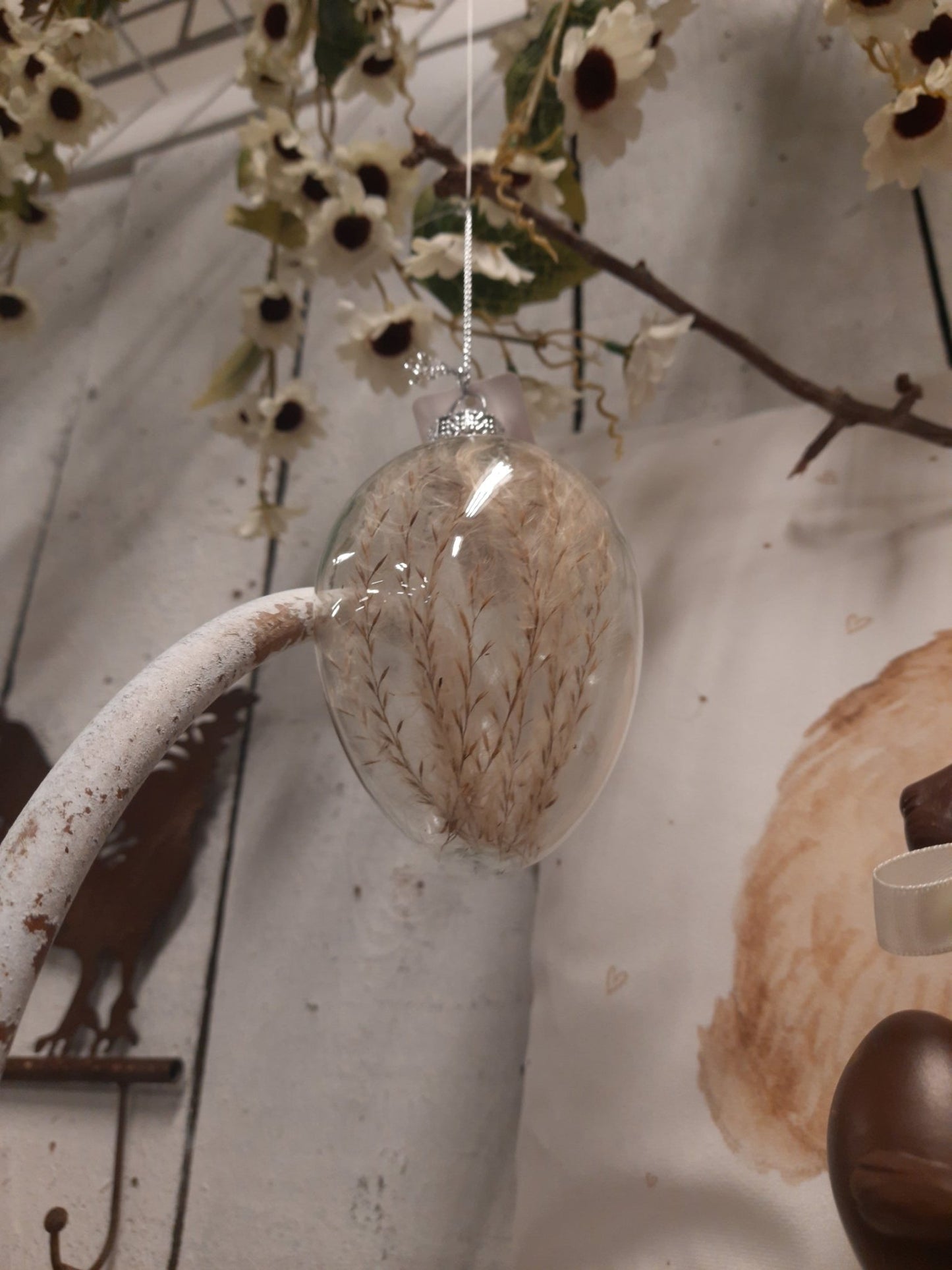 Ostereier Glas 3er Set – Gefüllt mit Trockenblumen – Frühlingsdeko Landhaus {{ Shabby Chic und Landhaus Deko }} {{ www.Stein-Alt.de }}