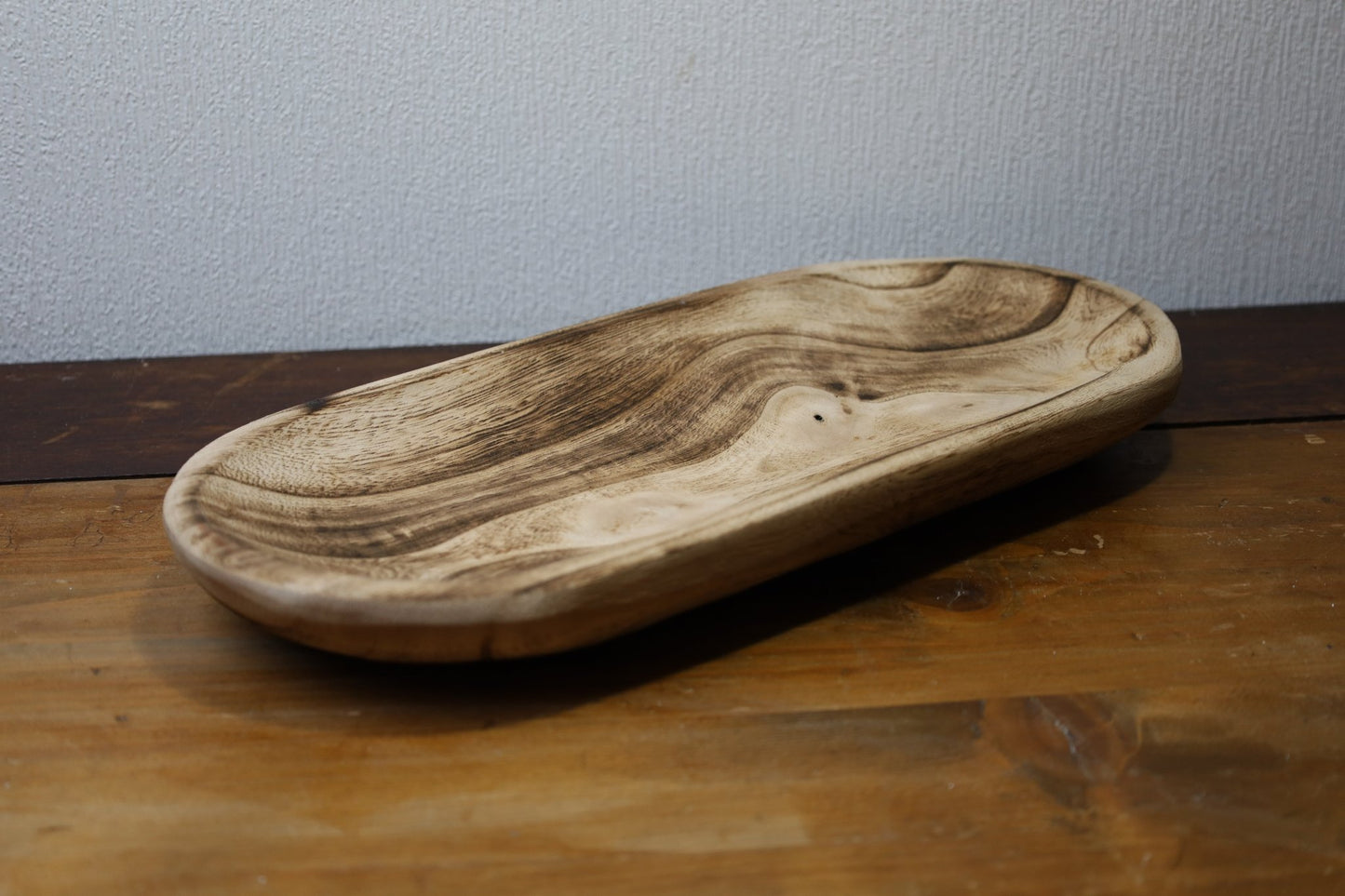 Ovale Holzschale Rustikal - Dekoratives Serviertablett im Landhausstil 40cm {{ Shabby Chic und Landhaus Deko }} {{ www.Stein-Alt.de }}