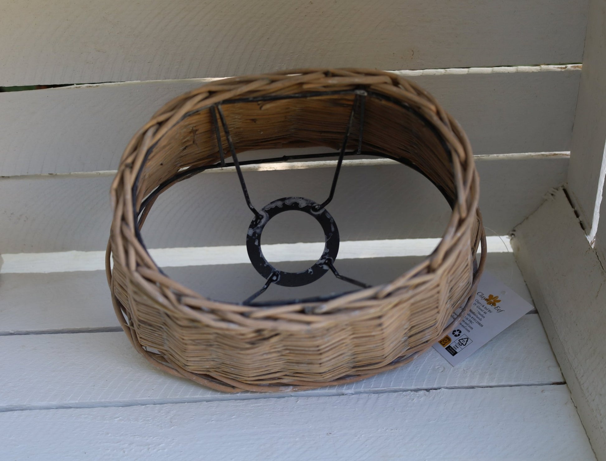 Ovaler Lampenschirm Rattan Braun E27 - Clayre & Eef Landhausstil {{ Shabby Chic und Landhaus Deko }} {{ www.Stein-Alt.de }}