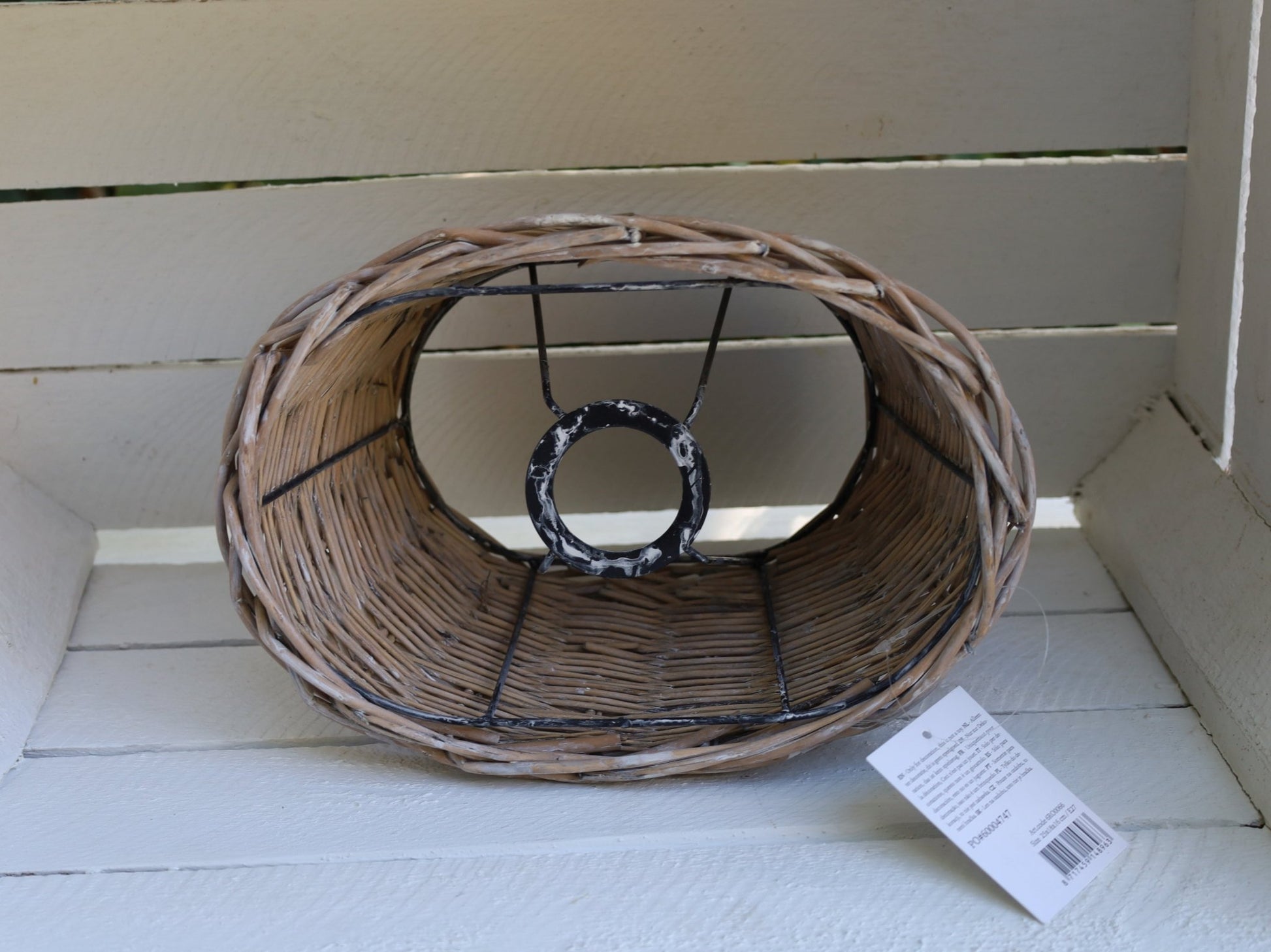 Ovaler Lampenschirm Rattan Braun E27 - Clayre & Eef Landhausstil {{ Shabby Chic und Landhaus Deko }} {{ www.Stein-Alt.de }}