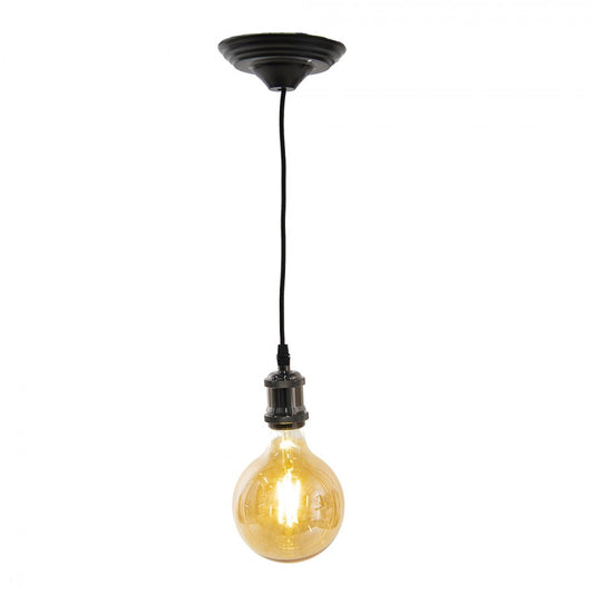Deckenpendelleuchte 150 cm Schwarz ohne Schirm – E27 | Clayre & Eef