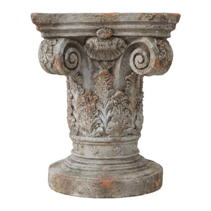 Pflanztisch Pflanzenstele Beige 38x38x48 cm – Gartenpodest aus Magnesiumoxid im Landhausstil | Clayre & Eef Shabby Chic und Landhaus Deko bei www.Stein-Alt.de