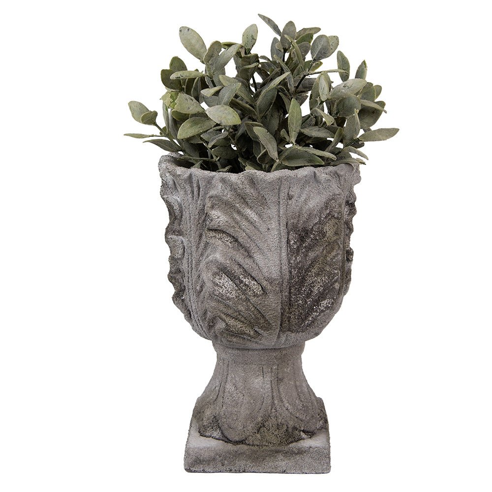 Pflanzkübel Steinguss Grau | Französischer Landhausstil – 2 Varianten {{ Shabby Chic und Landhaus Deko }} {{ www.Stein-Alt.de }}