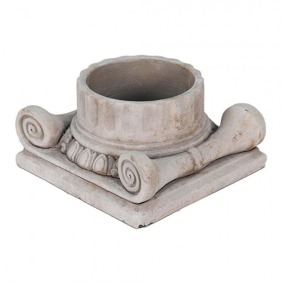 Pflanztopf Steinguss Grau – Klassische Säule für Balkon & Garten {{ Shabby Chic und Landhaus Deko }} {{ www.Stein-Alt.de }}