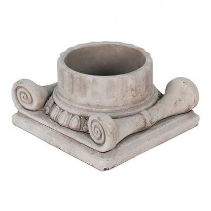 Blumentopf / Übertopf Pflanztopf Steinguss Grau – Klassische Säule für Balkon & Garten Shabby Chic und Landhaus Deko bei www.Stein-Alt.de