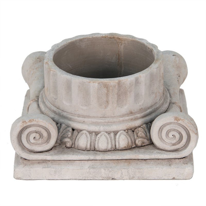 Pflanztopf Steinguss Grau – Klassische Säule für Balkon & Garten {{ Shabby Chic und Landhaus Deko }} {{ www.Stein-Alt.de }}