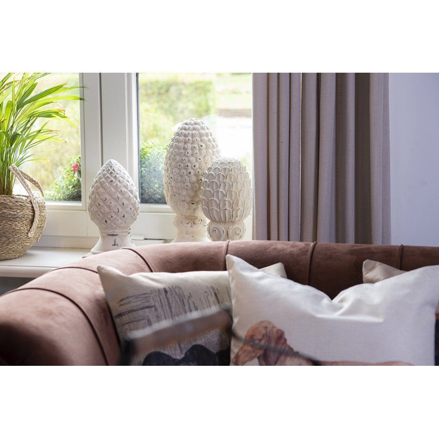 Pinienzapfen Terracotta | Garten-Deko Landhausstil für Balkon & Garten {{ Shabby Chic und Landhaus Deko }} {{ www.Stein-Alt.de }}