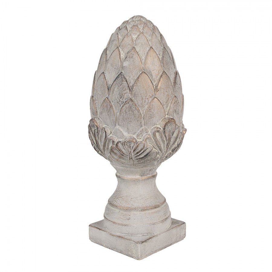 Pinienzapfen Terracotta Grau-Gold – Gartendeko Landhausstil {{ Shabby Chic und Landhaus Deko }} {{ www.Stein-Alt.de }}