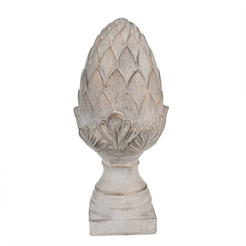 Pinienzapfen Terracotta Grau-Gold – Gartendeko Landhausstil {{ Shabby Chic und Landhaus Deko }} {{ www.Stein-Alt.de }}