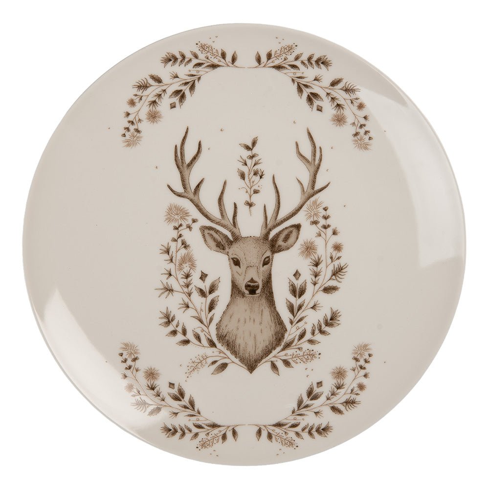 Porzellan Geschirr Set Hirsch Weihnachten - Teller, Tassen & Schalen Frühstücksteller {{ Shabby Chic und Landhaus Deko }} {{ www.Stein-Alt.de }}