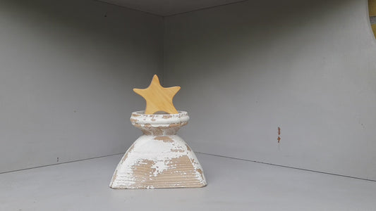 Asymmetrischer Holzstern aus Erle - Weihnachtsdeko Tannenbaumanhänger