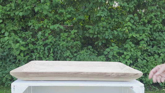 Rechteckiges Holztablett Landhausstil 40cm - Rustikale Dekorationsschale