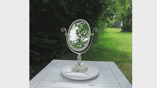 Miroir de table style brocante – Miroir de maquillage en métal couleur crème | Clayre & Eef